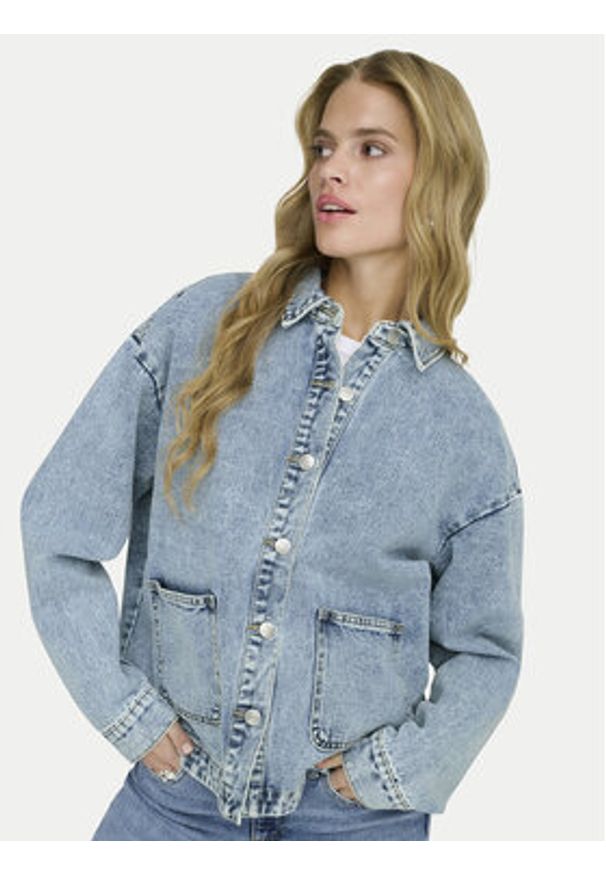 only - ONLY Kurtka jeansowa Lara 15372651 Niebieski Regular Fit. Kolor: niebieski. Materiał: jeans, bawełna
