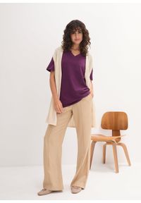 bonprix - Długi i szeroki T-shirt z dekoltem w serek, krótki rękaw (5 sztuk). Okazja: na co dzień. Typ kołnierza: dekolt w serek. Kolor: zielony. Długość rękawa: krótki rękaw. Długość: krótkie. Sezon: lato. Styl: casual #3