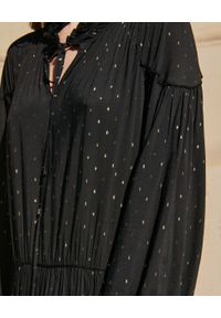 BY CABO - Oversizowa czarna sukienka w stylu boho MONTMARTRE. Kolor: czarny. Materiał: wiskoza. Styl: boho. Długość: maxi