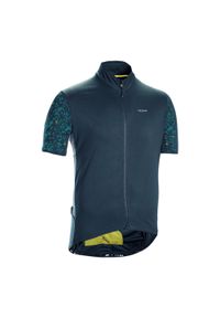 TRIBAN - Koszulka rowerowa szosowa Triban RC500 Terrazzo. Kolor: zielony, wielokolorowy, niebieski, turkusowy, żółty. Materiał: poliester, elastan, materiał, poliamid. Sport: wspinaczka
