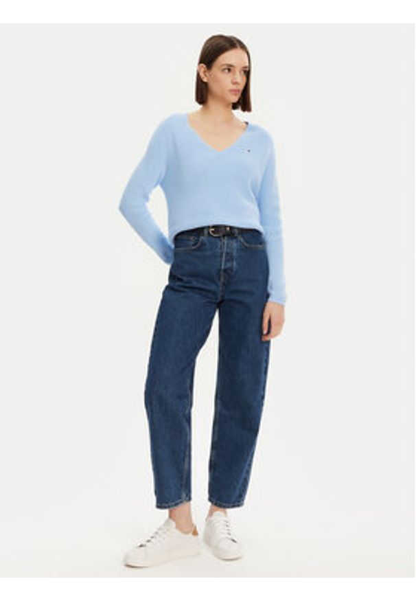 TOMMY HILFIGER - Tommy Hilfiger Sweter WW0WW44452 Niebieski Regular Fit. Kolor: niebieski. Materiał: bawełna