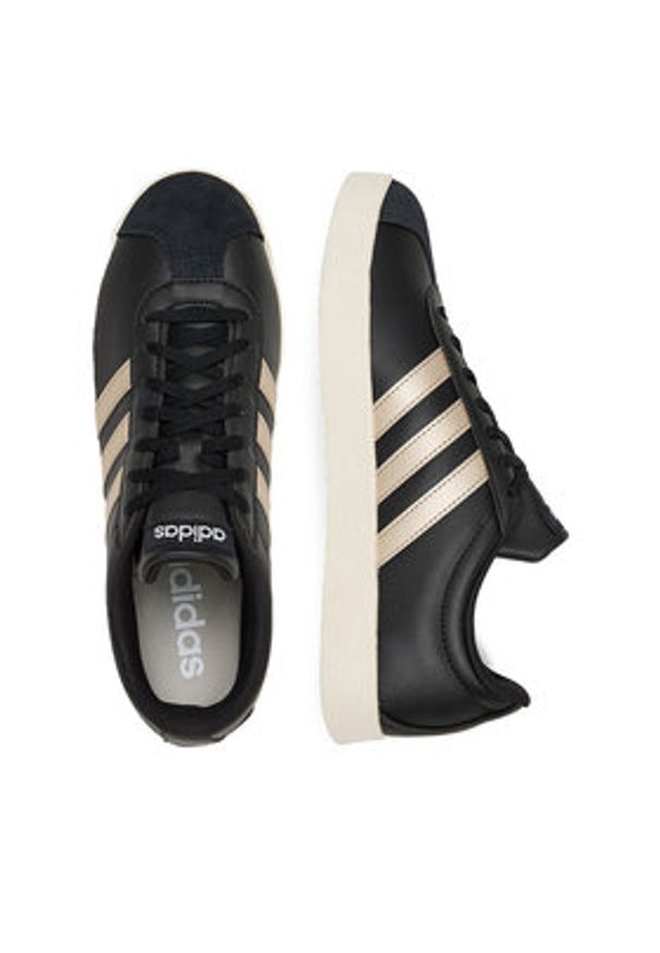 Adidas - adidas Sneakersy VL COURT BASE JQ3047 WB Czarny. Kolor: czarny. Materiał: skóra