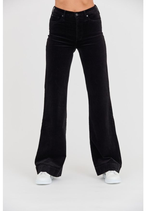 7 FOR ALL MANKIND Czarne damskie spodnie Modern Dojo Velvet, Rozmiar 29. Kolor: czarny