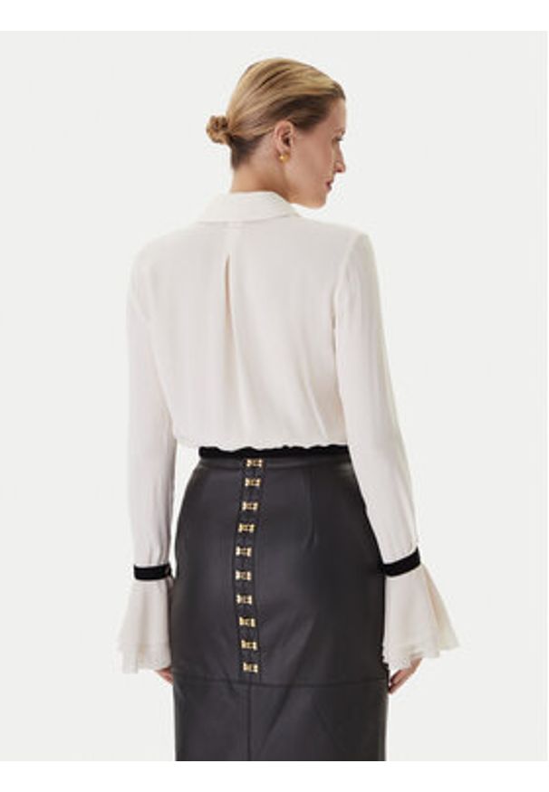 Elisabetta Franchi Koszula CA-131- 57E2-V390 Écru Regular Fit. Materiał: wiskoza