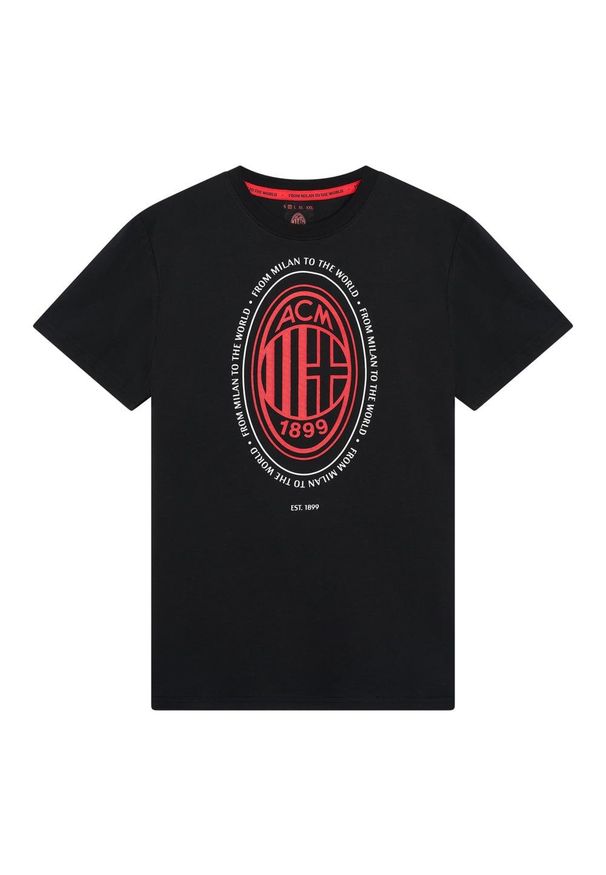 AC MILAN - Koszulka z logo AC Milan dla dzieci. Kolor: czarny. Sport: piłka nożna