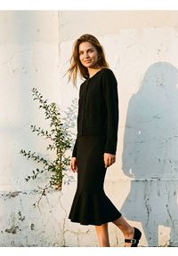 Sinsay - Kardigan z domieszką wełny i wiskozy - czarny. Kolor: czarny. Materiał: wiskoza, wełna #1