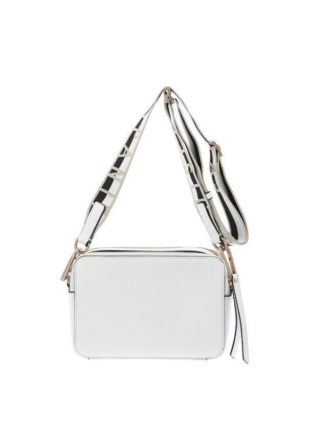 Biała Torebka Hispanitas Elegancka Damska Listonoszka. Kolor: biały. Wzór: aplikacja. Sezon: lato. Materiał: skórzane, z tłoczeniem. Styl: elegancki. Rodzaj torebki: na ramię