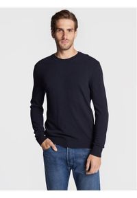 Sisley Sweter 102HS1B17 Granatowy Regular Fit. Kolor: niebieski. Materiał: wełna
