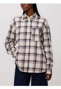 Reserved - Koszula w kratę - złamana biel. Materiał: wiskoza, bawełna, tkanina #1