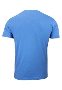 Adriano Guinari - Niebieska Męska Koszulka (T-shirt ) z Nadrukiem, Krótki Rękaw, Błękitna. Kolor: niebieski. Materiał: bawełna, elastan. Długość rękawa: krótki rękaw. Długość: krótkie. Wzór: nadruk, napisy #3