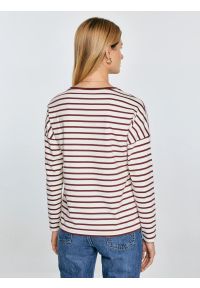 Big-Star - Bluzka damska w paski beżowo-bordowe Alerra 604. Okazja: na co dzień. Kolor: czerwony. Materiał: jeans, dzianina. Wzór: paski. Styl: klasyczny, casual #6