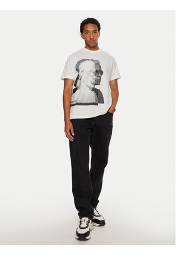 Karl Lagerfeld Jeans T-Shirt 246D1705 Biały Regular Fit. Kolor: biały. Materiał: bawełna