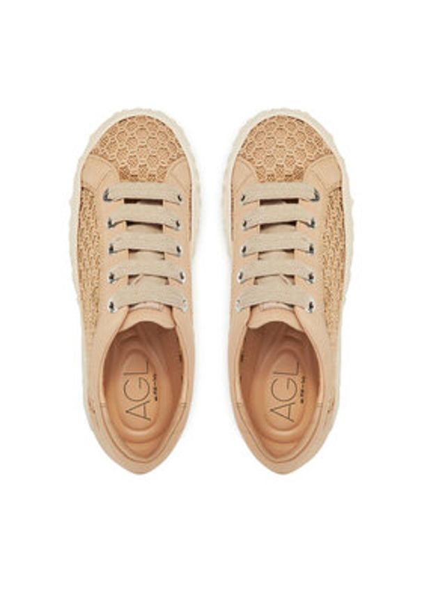 AGL Sneakersy Magma Mesh D776007PGKA231G492 Brązowy. Kolor: brązowy. Materiał: materiał