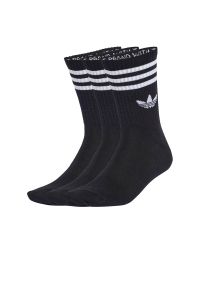 Adidas - Skarpetki unisex adidas Originals 3-Stripies Crew 3 Pairs JV7402 - czarne. Kolor: czarny. Materiał: materiał, bawełna, elastan, poliester. Wzór: aplikacja #1
