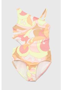 GAP jednoczęściowy strój kąpielowy dziecięcy kolor różowy. Kolor: różowy. Materiał: materiał, włókno. Rodzaj stanika: odpinane ramiączka