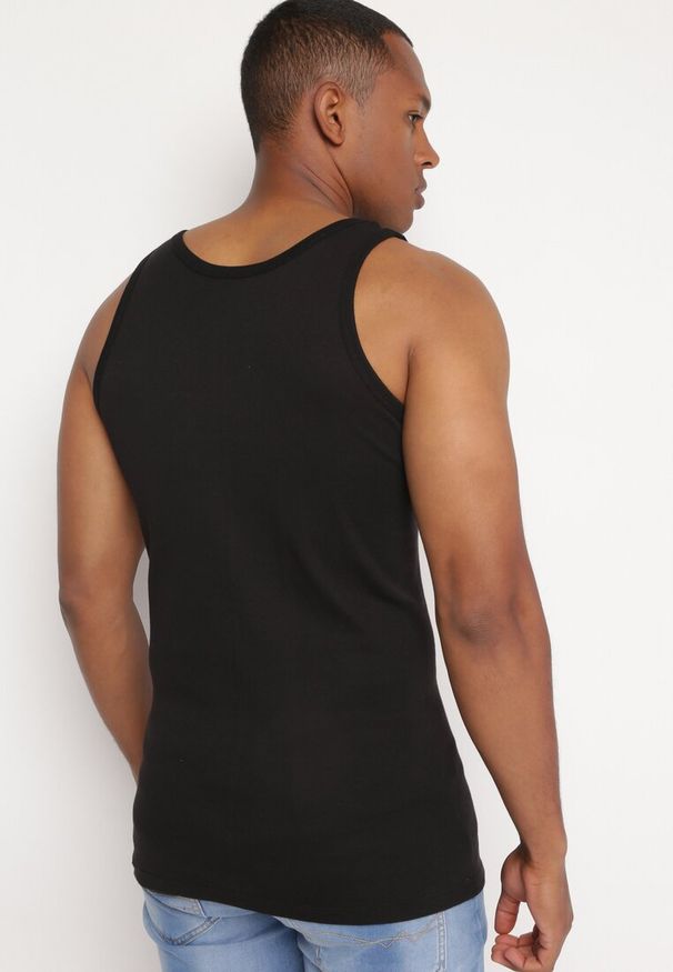 Born2be - Czarna Klasyczna Koszulka Bez Rękawów Tank Top Clecotia. Kolor: czarny. Długość rękawa: bez rękawów