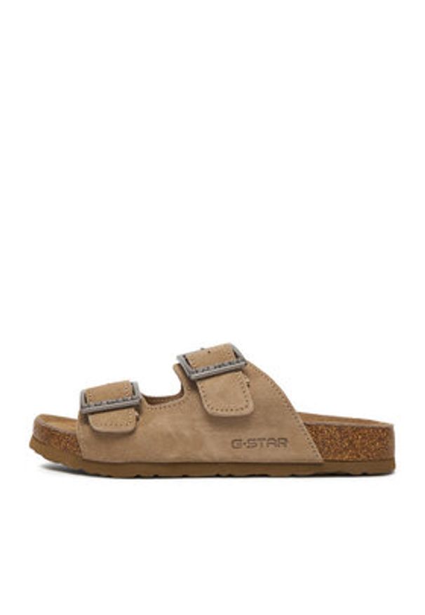 G-Star RAW - G-Star Raw Klapki CWB-WS-1128-50-S Beżowy. Kolor: beżowy. Materiał: skóra, zamsz