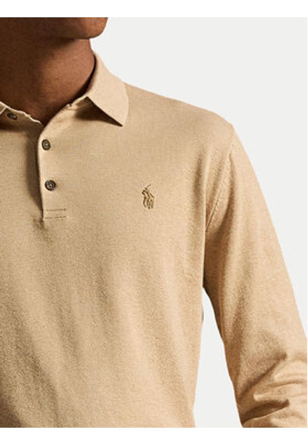 Polo Ralph Lauren Polo 710P04446003 Beżowy jasny Regular Fit. Typ kołnierza: polo. Kolor: beżowy. Materiał: bawełna