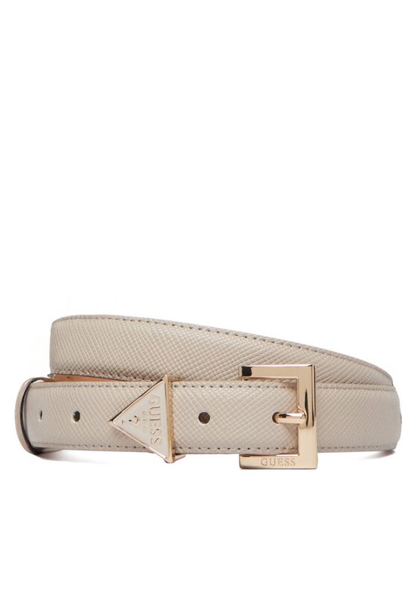Guess Pasek Damski BW9320 P6125 Beżowy. Kolor: beżowy. Materiał: skóra