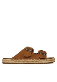 TOMMY HILFIGER - Tommy Hilfiger Espadryle Flex Jutte Hilfiger Suede Sandal FM0FM05503 Brązowy. Kolor: brązowy. Materiał: zamsz, skóra