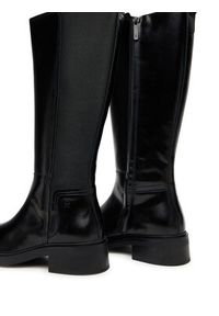 TOMMY HILFIGER - Tommy Hilfiger Kozaki Th Minimal Abrasivato Long Boot FW0FW08979 Czarny. Kolor: czarny. Materiał: skóra