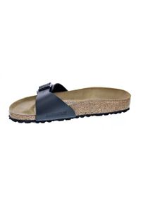 Klapki damskie Birkenstock Madrid BS. Zapięcie: bez zapięcia. Kolor: czarny. Materiał: syntetyk, materiał. Sport: turystyka piesza