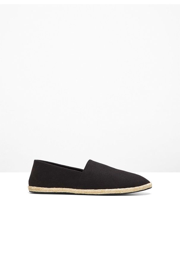 bonprix - Espadryle. Zapięcie: bez zapięcia. Kolor: czarny. Wzór: gładki