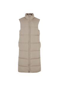 Urban Classics - Damska Długa Kamizelka Puchowa. Kolor: beżowy. Materiał: puch. Długość: długie. Sport: turystyka piesza #1