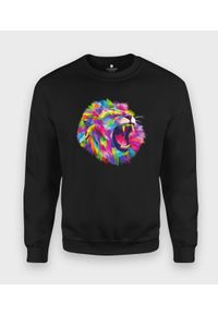 MegaKoszulki - Bluza klasyczna Kolorowy lew. Wzór: kolorowy. Styl: klasyczny #1