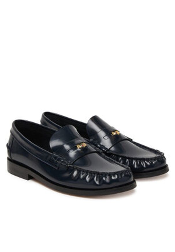 TOMMY HILFIGER - Tommy Hilfiger Mokasyny Hilfiger Penny Abrasivato FW0FW09323 Granatowy. Kolor: niebieski. Materiał: skóra