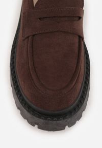 Renee - Brązowe Wsuwane Mokasyny Vices na Platformie Dionela. Okazja: na co dzień. Zapięcie: bez zapięcia. Kolor: brązowy. Materiał: jeans, koronka. Sezon: jesień. Obcas: na platformie. Styl: casual, klasyczny #6