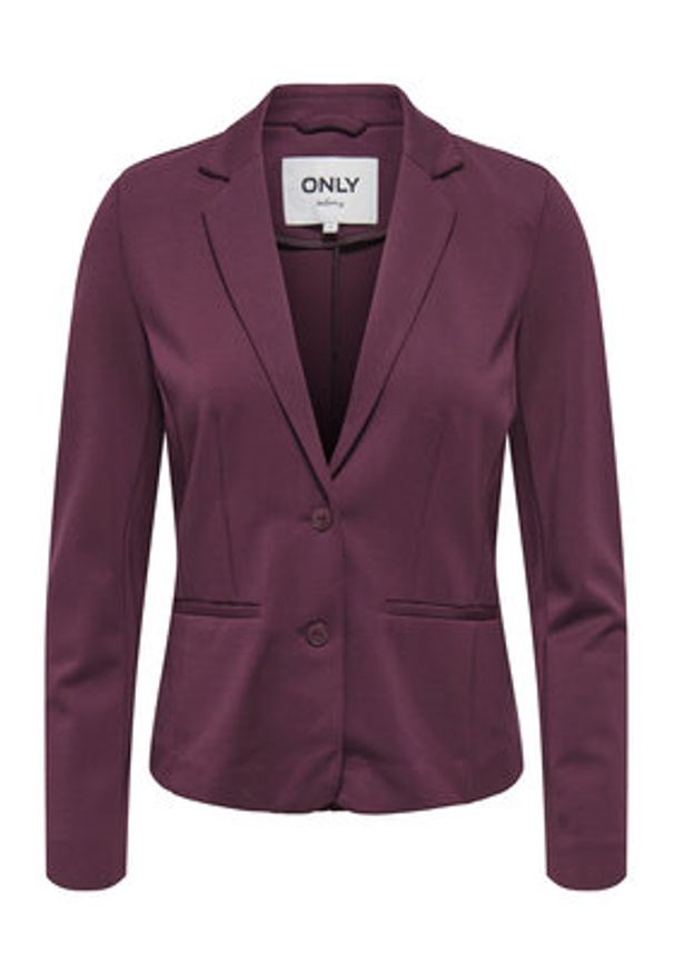 only - ONLY Marynarka Poptrash 15153144 Bordowy Regular Fit. Kolor: czerwony. Materiał: syntetyk