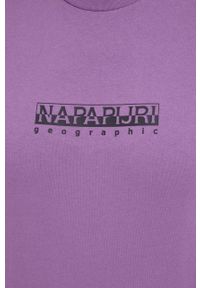 Napapijri t-shirt bawełniany kolor fioletowy. Kolor: fioletowy. Materiał: bawełna. Wzór: nadruk #4