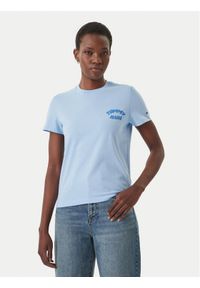 Tommy Jeans T-Shirt Bubble Logo DW0DW22310 Błękitny Regular Fit. Kolor: niebieski. Materiał: bawełna #1