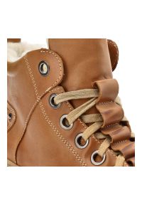 Brązowe Trzewiki Armodo Ocieplane Buty Damskie. Okazja: na co dzień. Kolor: brązowy. Materiał: skóra, futro, syntetyk. Sezon: zima. Obcas: na koturnie. Styl: casual, klasyczny #4