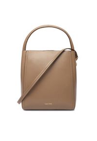 Calvin Klein Torebka Ck Bucket With Strap LV04F3174G Beżowy. Kolor: beżowy. Materiał: skórzane #4