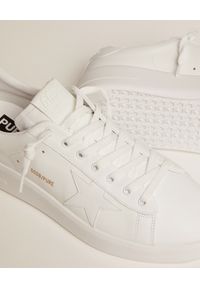 GOLDEN GOOSE - Białe sneakersy ze skóry Purestar. Kolor: biały. Materiał: skóra. Szerokość cholewki: normalna. Wzór: aplikacja #2