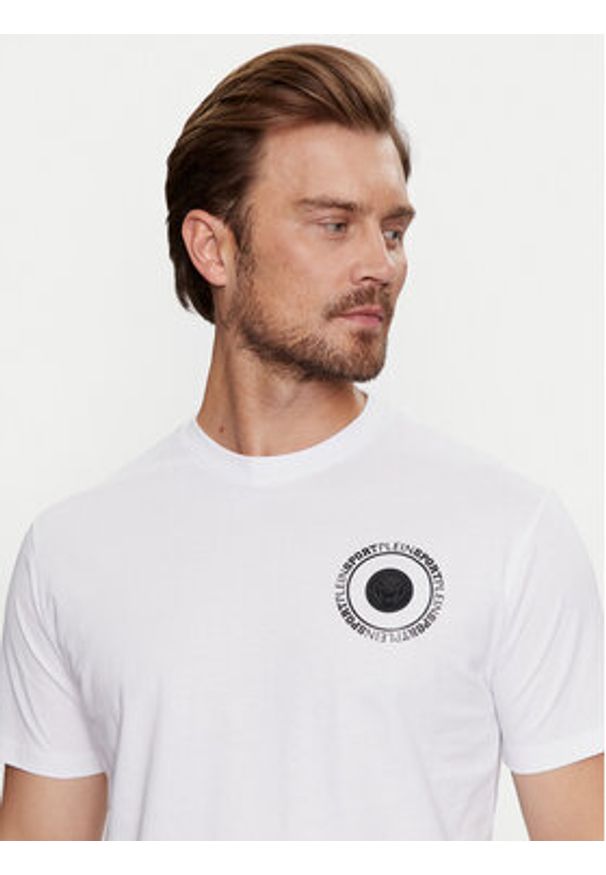 Plein Sport T-Shirt FADC MTK7542 STE003N Biały Slim Fit. Kolor: biały. Materiał: bawełna. Styl: sportowy