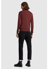 AllSaints Sweter wełniany męski kolor bordowy. Okazja: na co dzień. Kolor: czerwony. Materiał: wełna. Długość rękawa: długi rękaw. Długość: krótkie. Styl: casual #5