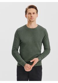 Pako Lorente - PAKO LORENTE - Zielony sweter męski o-neck. Kolor: zielony. Materiał: bawełna. Sezon: jesień #1