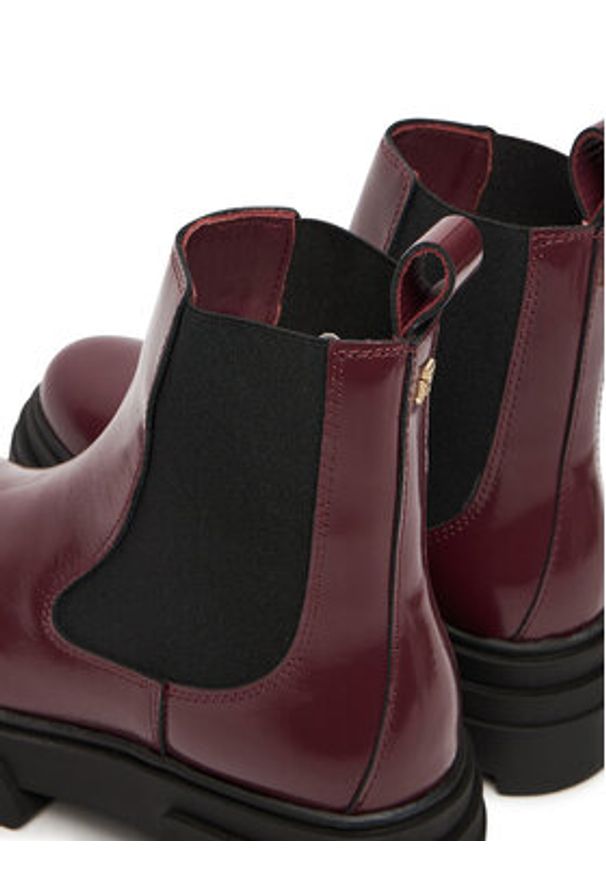 TOMMY HILFIGER - Tommy Hilfiger Sztyblety Shiny FW0FW09042 Brązowy. Kolor: brązowy. Materiał: skóra