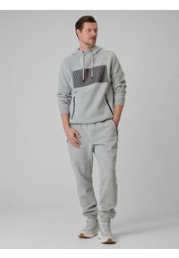 4f - 4F Bluza dresowa regular z kapturem męska - szara XL. Okazja: na co dzień. Typ kołnierza: kaptur. Kolor: szary. Materiał: dresówka. Wzór: gładki. Styl: casual #2