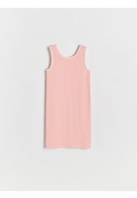 Reserved - Bawełniana sukienka - różowy. Kolor: różowy. Materiał: bawełna. Typ sukienki: proste #1