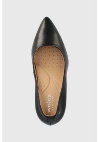 Wojas czółenka skórzane kolor czarny na słupku. Kolor: czarny. Materiał: skóra. Obcas: na słupku. Wysokość obcasa: średni #2