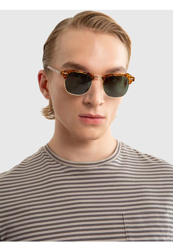 Big-Star - Okulary przeciwsłoneczne unisex z motywem zwierzęcym Kolen 803. Kolor: brązowy. Wzór: motyw zwierzęcy