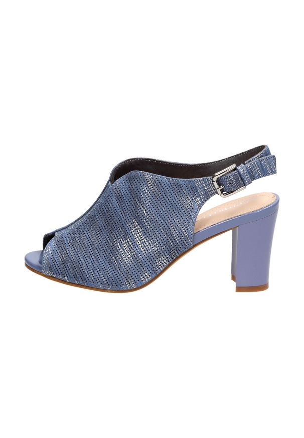 Niebieskie sandały damskie Sergio Leone Sk812. Kolor: niebieski. Materiał: nubuk. Obcas: na obcasie. Wysokość obcasa: średni