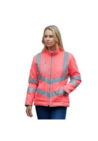 YOKO - Kurtka Damska Kensington Fleece Lined HiVis Lady Fit Padded Jacket. Kolor: różowy