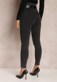 Renee - Czarne Jeansy Mom Fit z Paskiem Astera. Stan: podwyższony. Kolor: czarny. Styl: elegancki #4