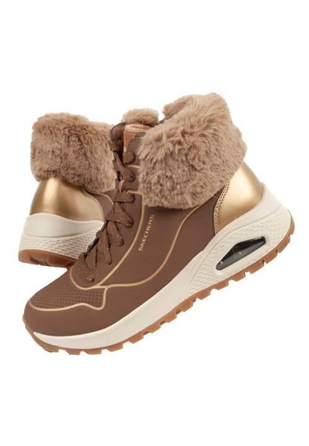 skechers - Buty do chodzenia damskie Skechers Uno Rugged. Wysokość cholewki: za kostkę. Kolor: wielokolorowy, brązowy. Materiał: materiał, syntetyk. Szerokość cholewki: normalna. Sport: turystyka piesza