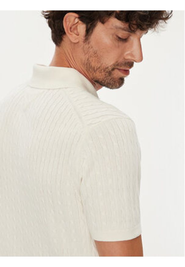 TOMMY HILFIGER - Tommy Hilfiger Polo MW0MW40701 Beżowy Regular Fit. Typ kołnierza: polo. Kolor: beżowy. Materiał: bawełna